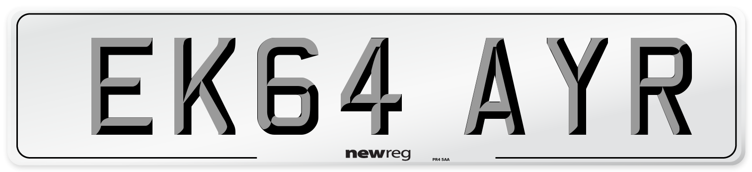 EK64 AYR Number Plate from New Reg